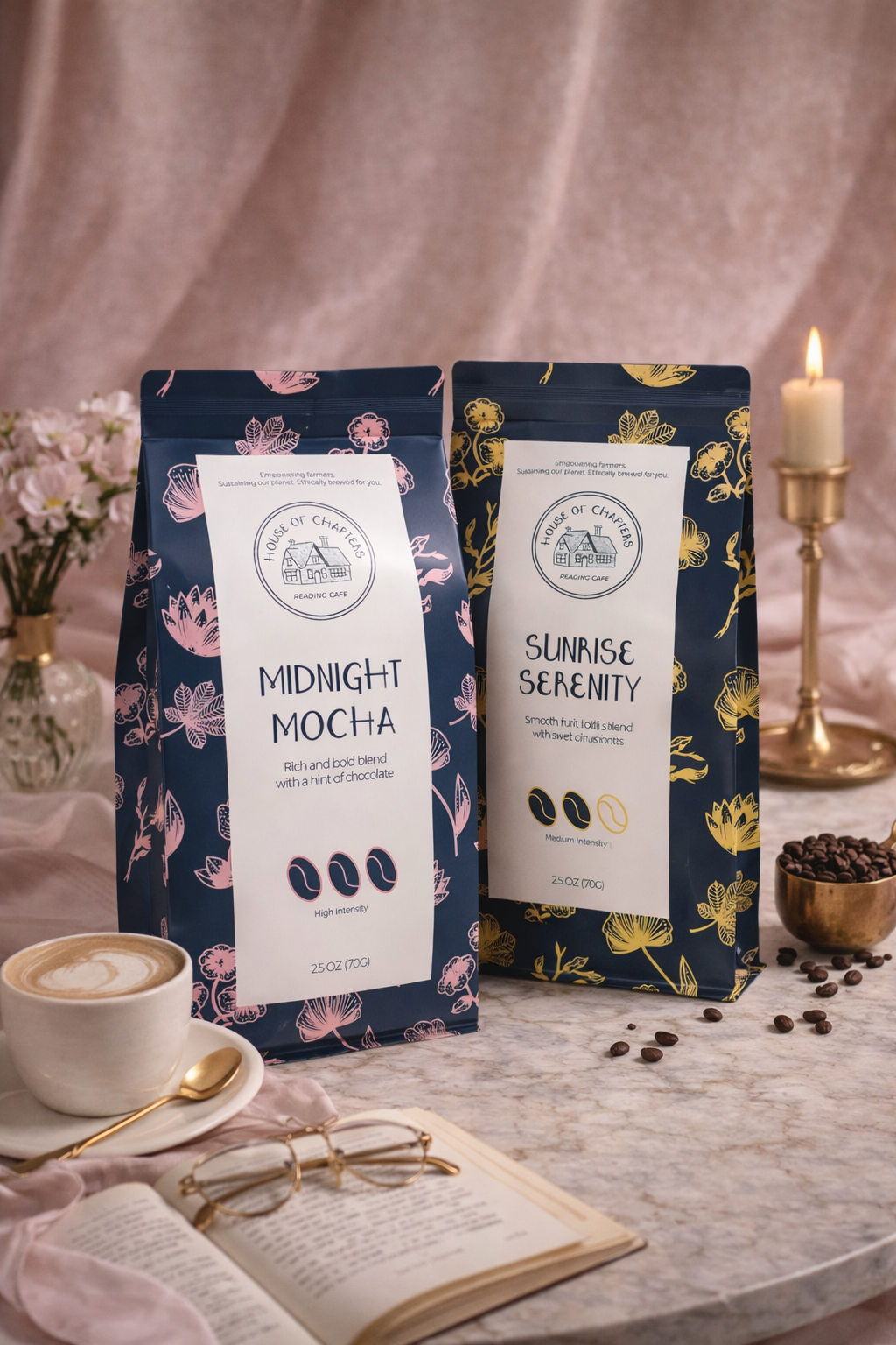 House of Chapters coffee packaging
